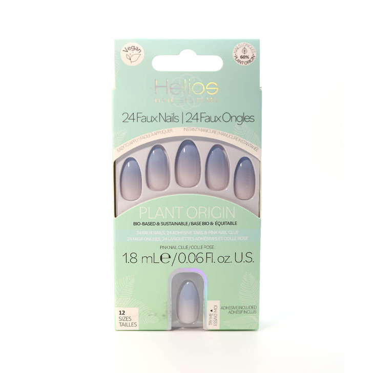 Plant Based Light Blue Ombre Stiletto Nail